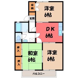 宇都宮駅 バス20分  御幸ヶ原中央下車：停歩2分 2階の物件間取画像